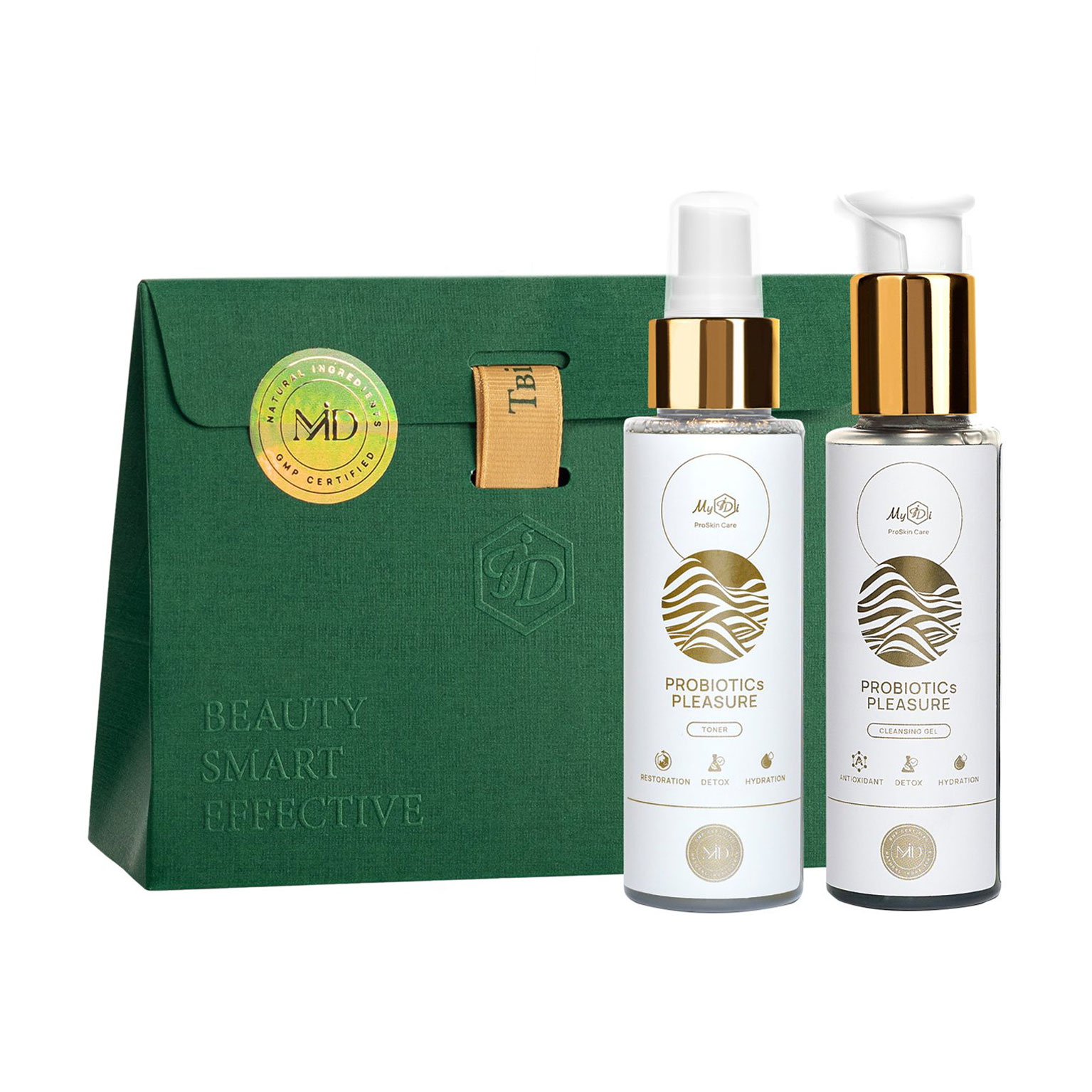 Подарунковий набір щоденного очищення для обличчя MyIDi Probiotics Pleasure Set (гель, 100 мл + тонер, 100 мл)
